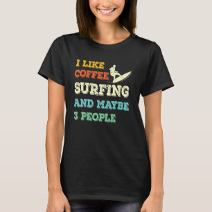 Surfen Zomer - Surfer Beach Koffie Retro Kunst T-shirt