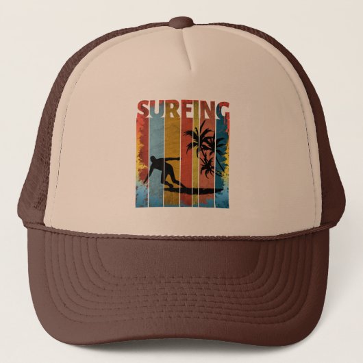 SURFEN ZOMER VINTAGE TRUCKER PET (Voorkant)
