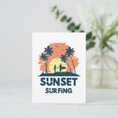 Surfen -Zonsondergang Surfen Briefkaart (Staand voorkant)