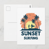 Surfen -Zonsondergang Surfen Briefkaart (Voorkant / Achterkant)