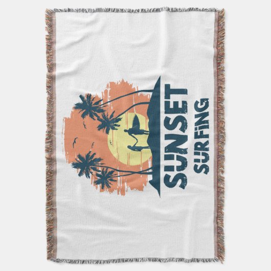 Surfen - Zonsondergang Surfen Deken (Voorkant Verticaal)