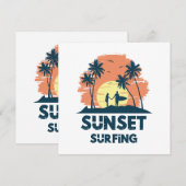Surfen -Zonsondergang Surfen  Kaart (Voorkant / Achterkant)
