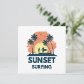 Surfen -Zonsondergang Surfen  Kaart (Staand voorkant)