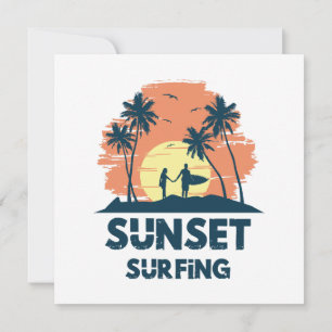 Surfen -Zonsondergang Surfen  Kaart
