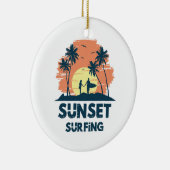 Surfen -Zonsondergang Surfen Keramisch Ornament (Rechts)