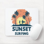 Surfen -Zonsondergang Surfen  Muismat (Met muis)