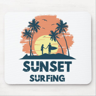 Surfen -Zonsondergang Surfen  Muismat