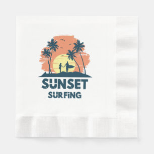 Surfen -Zonsondergang Surfen Servet