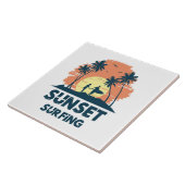 Surfen - Zonsondergang Surfen Tegeltje (Zijkant)