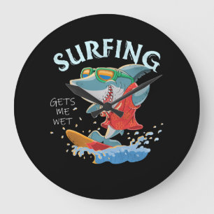 Surfen zorgt ervoor dat ik nat grappige haaienvinn grote klok