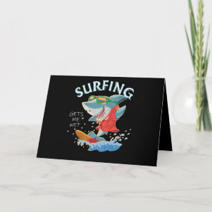 Surfen zorgt ervoor dat ik nat grappige haaienvinn kaart
