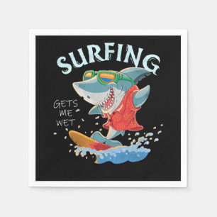 Surfen zorgt ervoor dat ik nat grappige haaienvinn servet