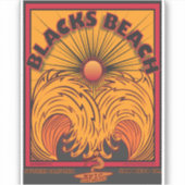 SURFEN ZWART STRAND SAN DIEGO CALIFORNIË STICKER (Voorkant)