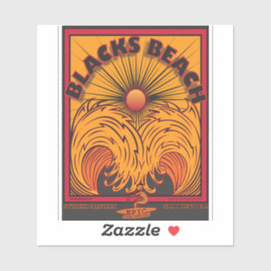 SURFEN ZWART STRAND SAN DIEGO CALIFORNIË STICKER