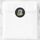 Surfende Aap Cool Vibes Ronde Sticker (Tas)