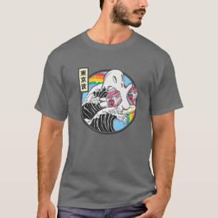 Surfende aardbeienmelkkartons Anime Kawaii T-shirt