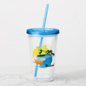 Surfende acryltumbler acryl drinkbeker (Achterkant)