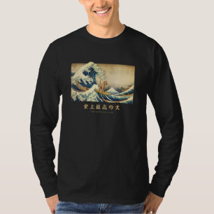 Surfende Airedale Terrier Kanagawa Golf Japanse Ho T-shirt
