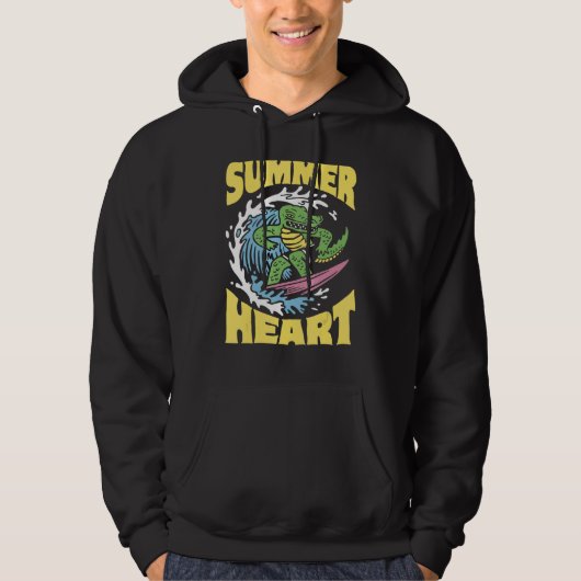 Surfende Alligator Summer Crocodile Hoodie (Voorkant)