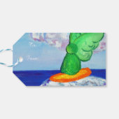 Surfende Angel Raphael Holiday Custom Gift Labels Cadeaulabel (Achterkant Horizontaal)