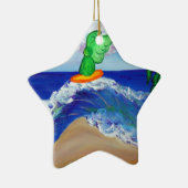 Surfende Angel Raphael Riding Healing Wave Ornamen Keramisch Ornament (Rechts)