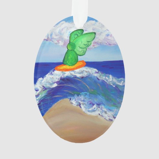 Surfende Angel Raphael Riding Healing Wave Ornamen Ornament (achterkant)