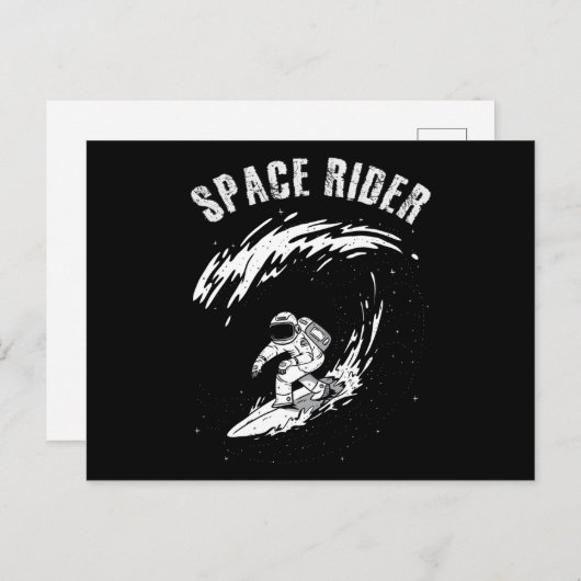 Surfende astronaut Space Rider Briefkaart (Voorkant / Achterkant)