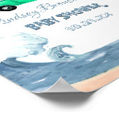 Surfende Baby shower van de Kokosnootboom Blauw st Poster (Hoek)