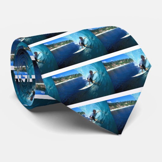 Surfende Bali-blauwe loop Stropdas (Opgerold)