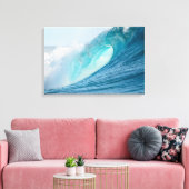Surfende barrel wave brekende canvas print (Insitu (Woonkamer))