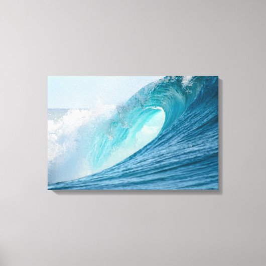 Surfende barrel wave brekende canvas print (Voorkant)