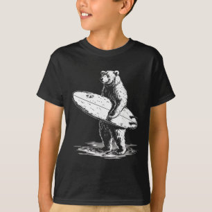 Surfende Beer Cool Strand Avontuurlijk Ontwerp T-shirt