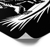 Surfende Bigfoot - Grappige Hawaiaanse Sasquatch-s Poster (Hoek)