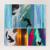 Surfende chimpansees, legpuzzel  (Horizontaal)