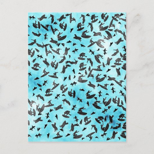 Surfende collage briefkaart (Voorkant)