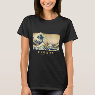 Surfende Duitse Herdershond Kanagawa Golf Japanse T-shirt