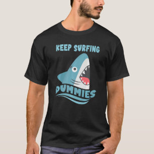 Surfende dummy's Surfende Shark Surfboard Surf T-shirt
