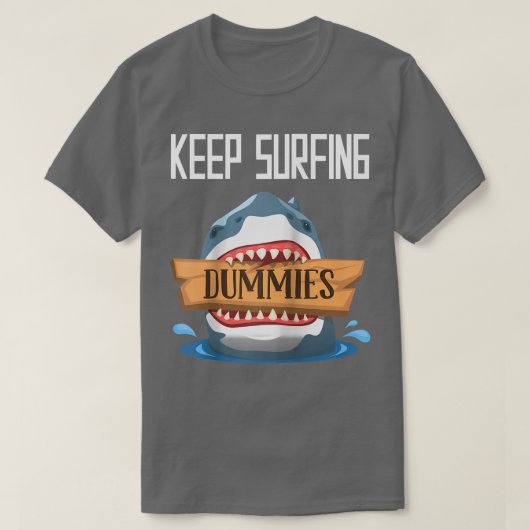 Surfende dummy's Surfende Shark Surfboard Surf T-shirt (Design voorkant)