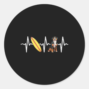 Surfende Entlebucher Berghond Hartslag Hond Liefhe Ronde Sticker