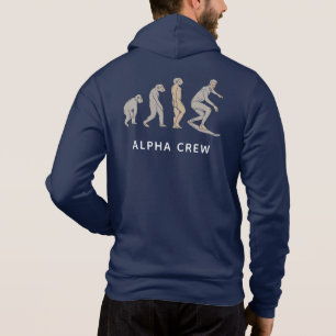 Surfende evolutie persoonlijke matchingfamilie hoodie