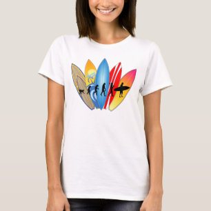 Surfende evolutie t-shirt
