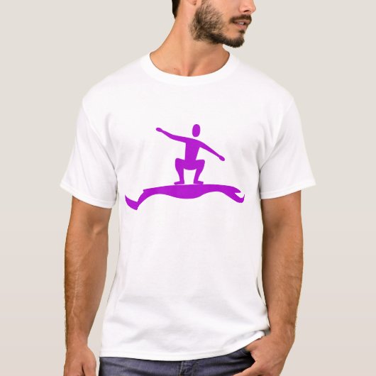 Surfende figuur - Paars T-shirt (Voorkant)
