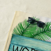 Surfende flamingo Beach Towel Strandlaken (In situ)