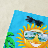 Surfende flamingo Beach Towel Strandlaken (In situ)