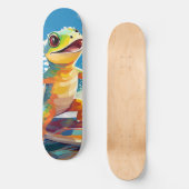 Surfende gekko die de golven berijdt persoonlijk skateboard (Voorkant)