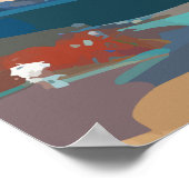 Surfende gekko die de golven berijdt poster (Hoek)