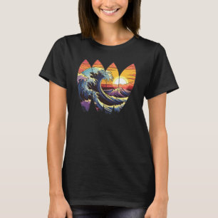 Surfende golven surfplanken t-shirt