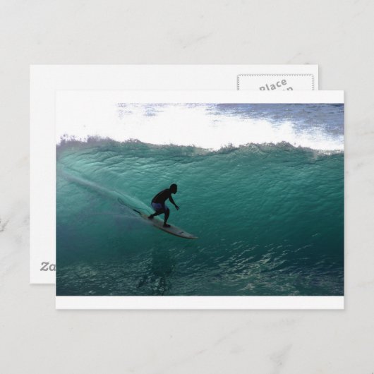 Surfende groene golf Bali Briefkaart (Voorkant / Achterkant)