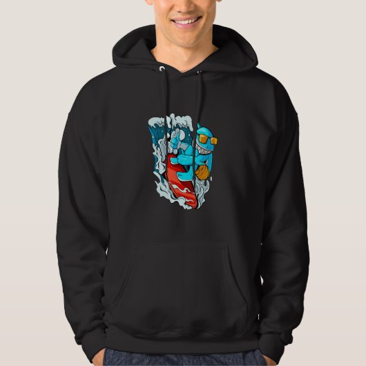 Surfende haai Surf Hoodie (Voorkant)