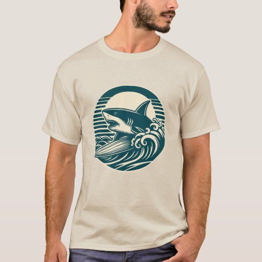 Surfende Haai T-shirt (Voorkant)